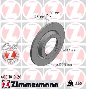 Zimmermann Brake Disc for PORSCHE 356 Cabriolet/Speedster front