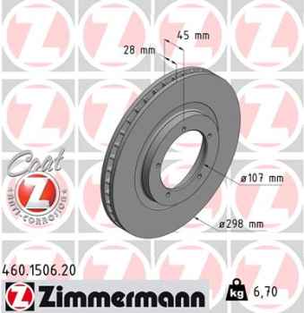 Zimmermann Brake Disc for PORSCHE 944 front