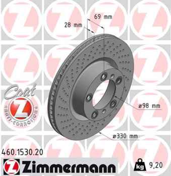 Zimmermann Brake Disc for PORSCHE 718 CAYMAN (982) front right