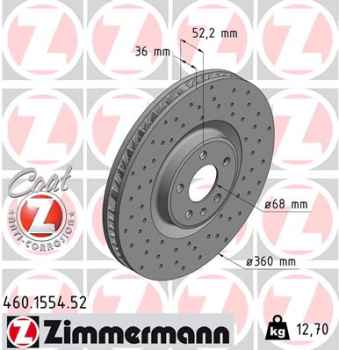Zimmermann Sport Brake Disc for PORSCHE MACAN (95B) front left