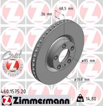 Zimmermann Brake Disc for PORSCHE CAYENNE (9PA) front