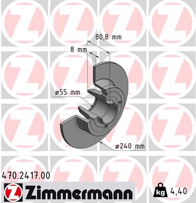 Zimmermann Brake Disc for RENAULT MODUS / GRAND MODUS (F/JP0_) rear