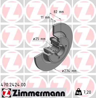 Zimmermann Brake Disc for RENAULT SCÉNIC I Großraumlimousine (JA0/1_, FA0_) rear