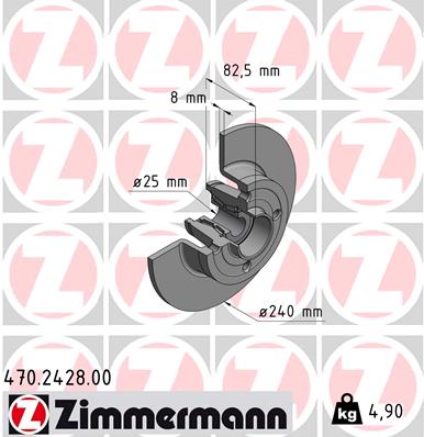Zimmermann Brake Disc for RENAULT CLIO III (BR0/1, CR0/1) rear