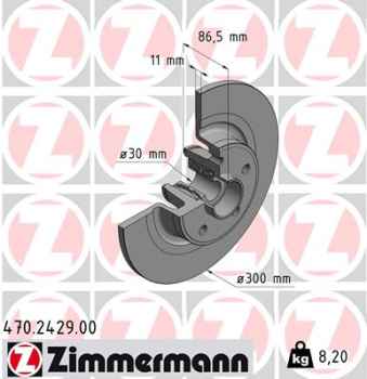 Zimmermann Brake Disc for RENAULT VEL SATIS (BJ0_) rear