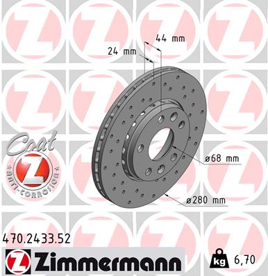Zimmermann Sport Brake Disc for RENAULT MEGANE III Grandtour (KZ0/1) front