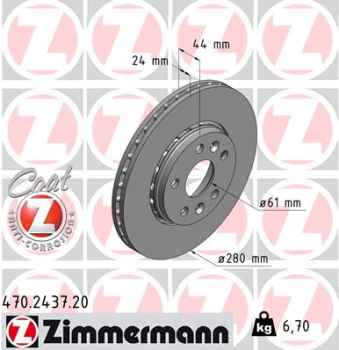 Zimmermann Brake Disc for MERCEDES-BENZ CITAN Mixto (415) front
