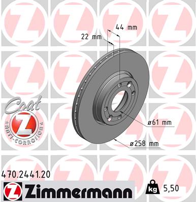 Zimmermann Brake Disc for RENAULT CLIO IV Grandtour (KH_) front