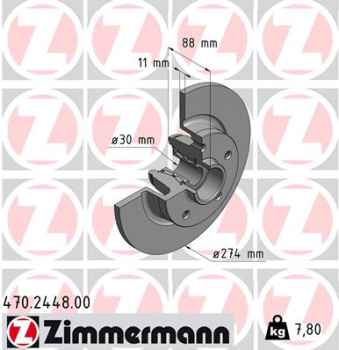 Zimmermann Brake Disc for RENAULT SCÉNIC III (JZ0/1_) rear