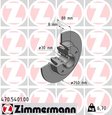 Zimmermann Brake Disc for RENAULT MEGANE CC (EZ0/1_) rear