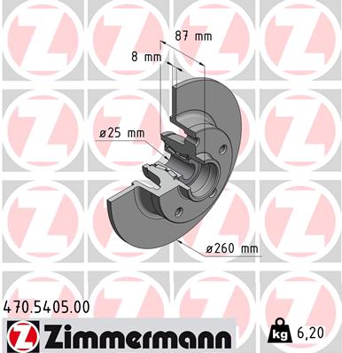 Zimmermann Brake Disc for RENAULT MEGANE IV Grandtour (K9A/M/N_) rear