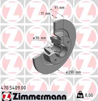 Zimmermann Brake Disc for RENAULT TALISMAN (L2M_) rear