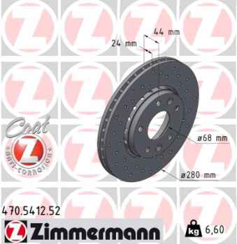 Zimmermann Sport Brake Disc for RENAULT ARKANA I (LCM_, LDN_) front
