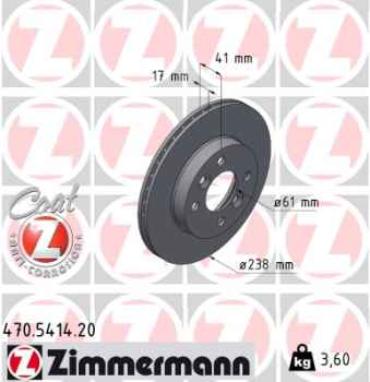 Zimmermann Brake Disc for DACIA SPRING front