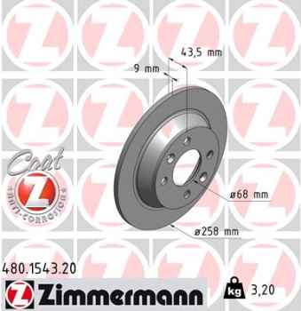 Zimmermann Brake Disc for SAAB 9000 rear
