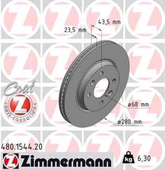 Zimmermann Brake Disc for SAAB 9000 front