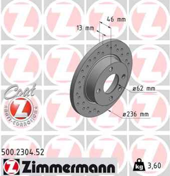 Zimmermann Sport Brake Disc for SKODA FELICIA I Pick-up (6UF, 6U7) front