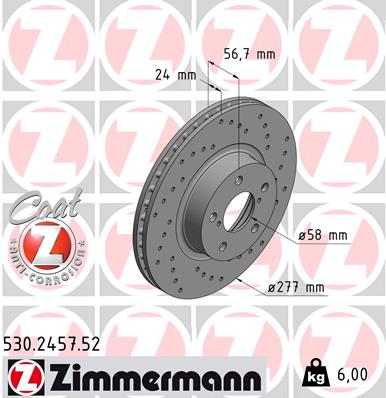 Zimmermann Sport Brake Disc for SUBARU IMPREZA Stufenheck (GD) front
