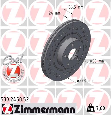 Zimmermann Sport Brake Disc for SUBARU LEGACY V (BM) front