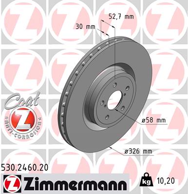 Zimmermann Brake Disc for SUBARU IMPREZA Station Wagon (GG) front