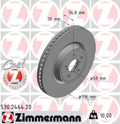 Zimmermann Brake Disc for SUBARU OUTBACK (BR) front