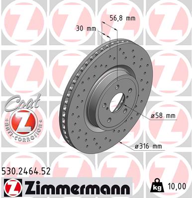 Zimmermann Sport Brake Disc for SUBARU LEGACY V Station Wagon (BR) front