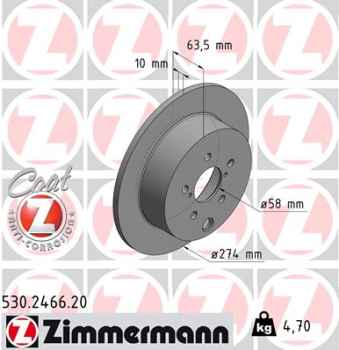 Zimmermann Brake Disc for SUBARU XV (GP) rear