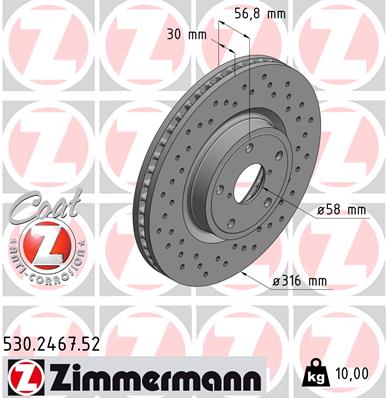 Zimmermann Sport Brake Disc for SUBARU OUTBACK (BS) front