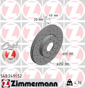 Zimmermann Sport Brake Disc for SUZUKI SWIFT III (MZ, EZ) front