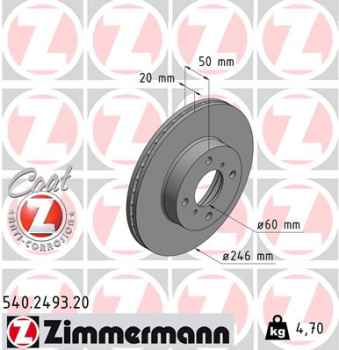 Zimmermann Brake Disc for SUZUKI BALENO Kombi (EG) front