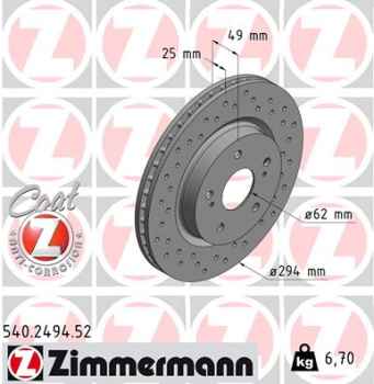 Zimmermann Sport Brake Disc for SUZUKI GRAND VITARA II (JT, TE, TD) front