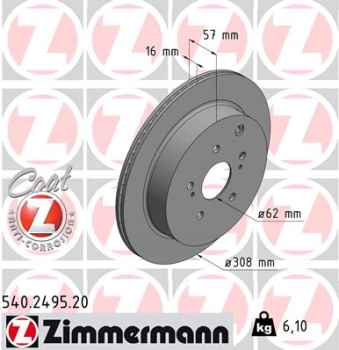 Zimmermann Brake Disc for SUZUKI GRAND VITARA II (JT, TE, TD) rear