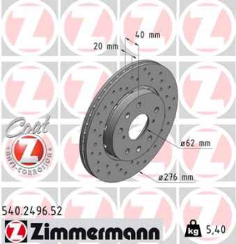 Zimmermann Sport Brake Disc for SUZUKI SWIFT III (MZ, EZ) front