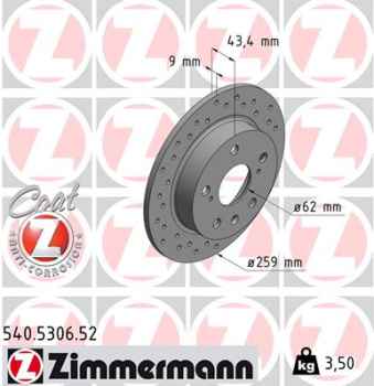 Zimmermann Sportbremsscheibe Sport Z für SUZUKI SWIFT IV (FZ, NZ) hinten
