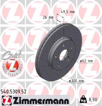 Zimmermann Sport Brake Disc for SUZUKI KIZASHI (FR) front