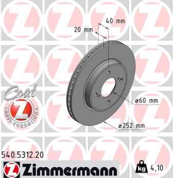 Zimmermann Brake Disc for SUZUKI BALENO (FW, EW) front