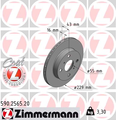 Zimmermann Brake Disc for TOYOTA STARLET (_P8_) front