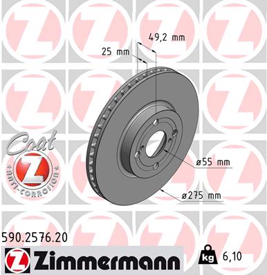 Zimmermann Brake Disc for TOYOTA COROLLA Kombi (_E12_) front