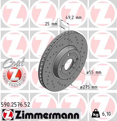Zimmermann Sport Brake Disc for TOYOTA COROLLA (_E12_) front