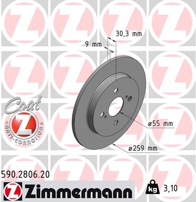 Zimmermann Brake Disc for ASTON MARTIN CYGNET rear