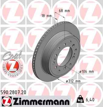 Zimmermann Brake Disc for TOYOTA LAND CRUISER PRADO (_J15_) rear