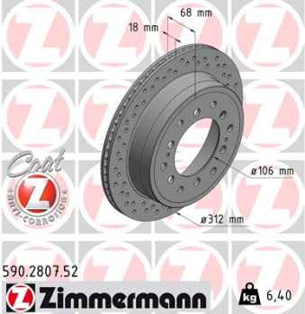 Zimmermann Sport Brake Disc for TOYOTA LAND CRUISER 90 (_J9_) rear