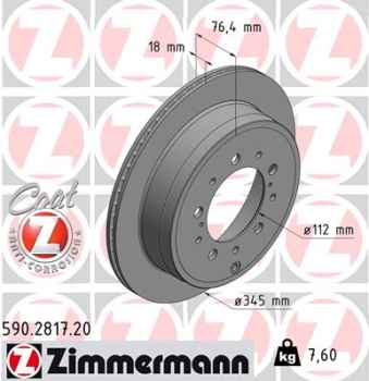 Zimmermann Brake Disc for TOYOTA LAND CRUISER 200 (_J2_) rear