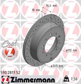 Zimmermann Sport Brake Disc for TOYOTA LAND CRUISER 200 (_J2_) rear