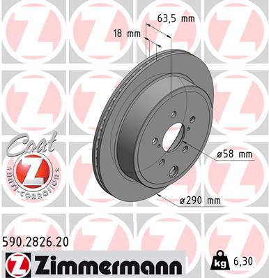 Zimmermann Brake Disc for TOYOTA GT 86 Coupe (ZN6_) rear