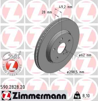 Zimmermann Brake Disc for TOYOTA C-HR (_X1_) front