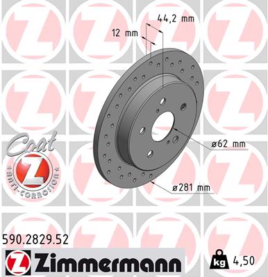 Zimmermann Sport Brake Disc for LEXUS NX (_Z1_) rear
