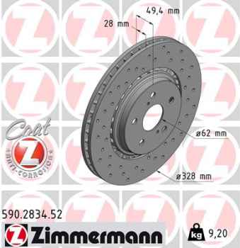 Zimmermann Sport Brake Disc for TOYOTA RAV 4 IV (_A4_) front
