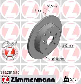 Zimmermann Brake Disc for TOYOTA MIRAI (JPD1_) rear