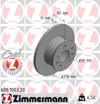 Zimmermann Brake Disc for VW TRANSPORTER T2 Kasten front